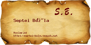 Septei Béla névjegykártya